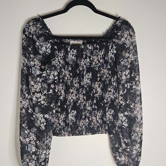 Laundry Black Stretchy Floral Blouse Small - Picture 3 of 10